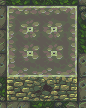 pixel art dungeon walls arranged in a square block